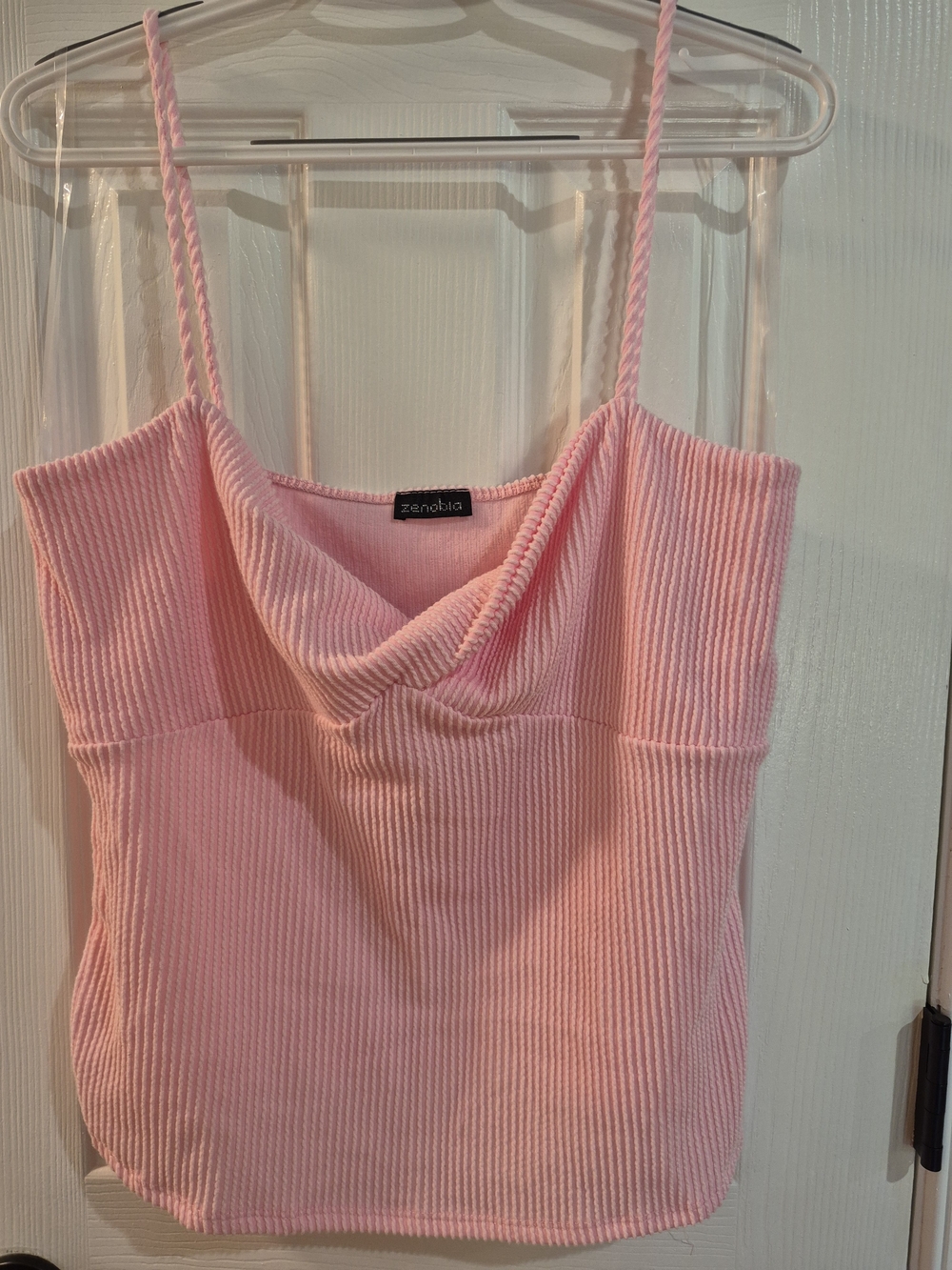 Zenobia Pink Ribbed Cowl Neck Cami XL, XXL NWOT